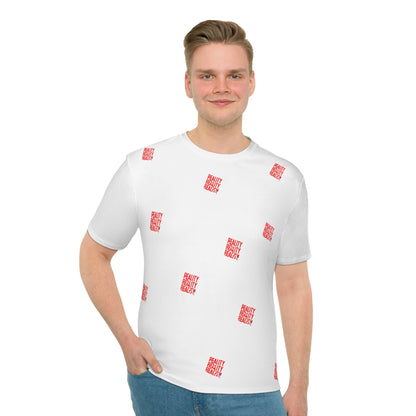 Reality Repeat Graphic T-Shirt — Bold Red All-Over Print